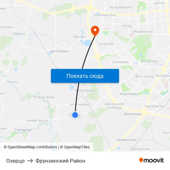 Озерцо to Фрунзенский Район map
