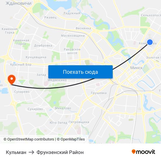 Кульман to Фрунзенский Район map