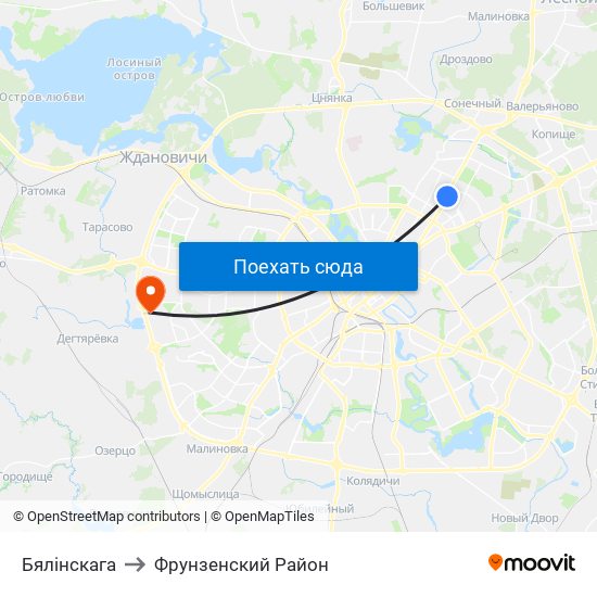 Бялінскага to Фрунзенский Район map