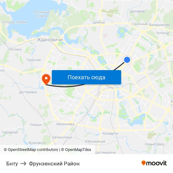 Бнту to Фрунзенский Район map