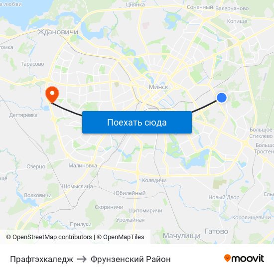 Прафтэхкаледж to Фрунзенский Район map