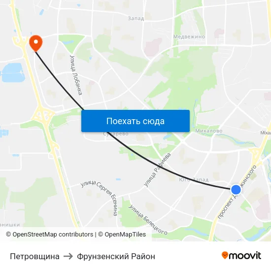 Петровщина to Фрунзенский Район map