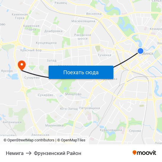 Немига to Фрунзенский Район map