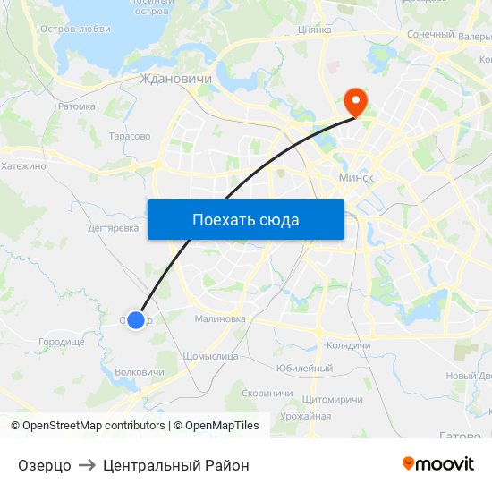 Озерцо to Центральный Район map