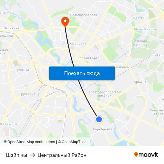 Шэйпічы to Центральный Район map