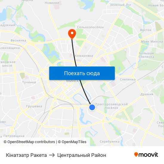 Кінатэатр Ракета to Центральный Район map