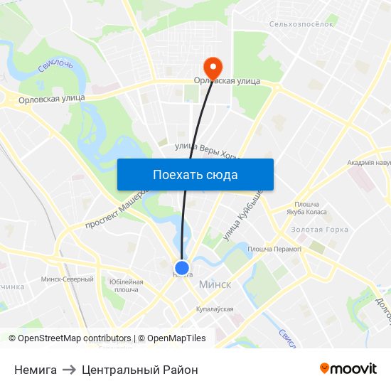 Немига to Центральный Район map