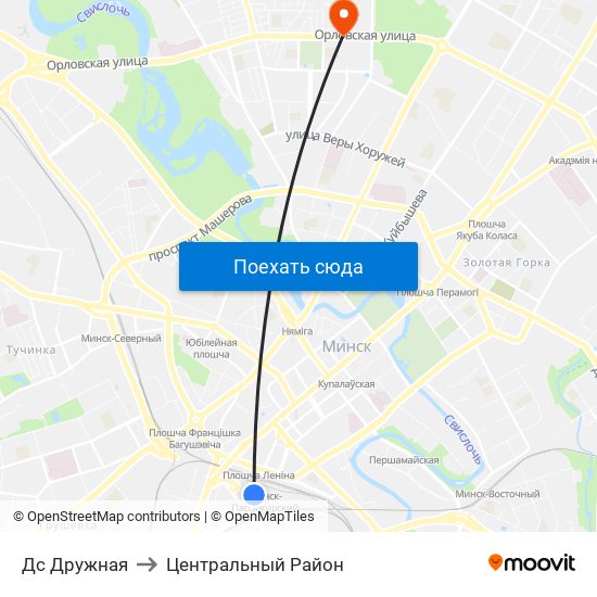 Дс Дружная to Центральный Район map