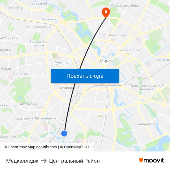 Медкалледж to Центральный Район map