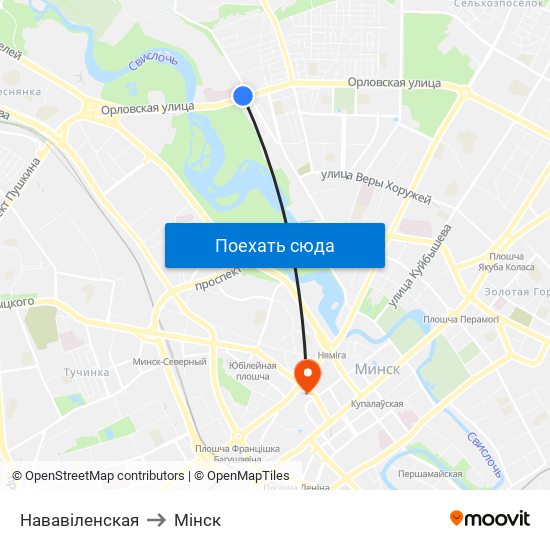 Нававіленская to Мінск map