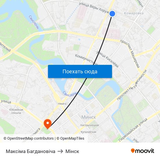 Максіма Багдановіча to Мінск map