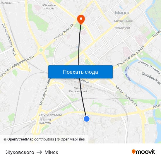 Жуковского to Мінск map