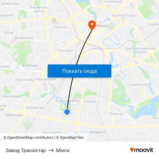 Завод Транзістар to Мінск map