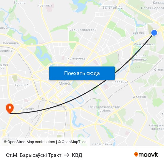 Ст.М. Барысаўскі Тракт to КВД map