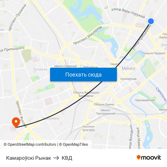 Камароўскі Рынак to КВД map