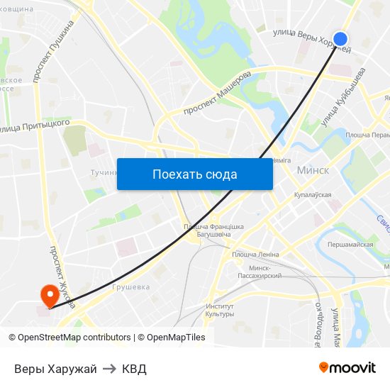 Веры Харужай to КВД map