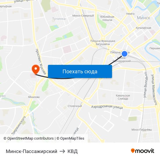 Минск-Пассажирский to КВД map