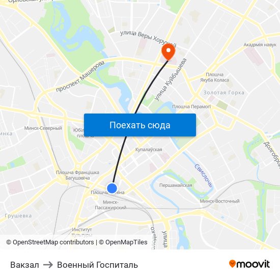 Вакзал to Военный Госпиталь map