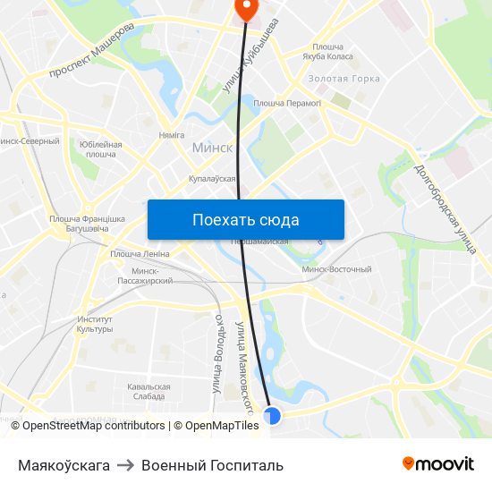 Маякоўскага to Военный Госпиталь map
