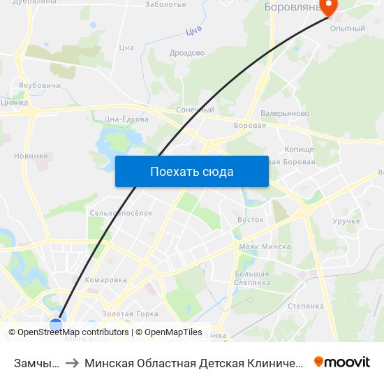 Замчышча to Минская Областная Детская Клиническая Больница map