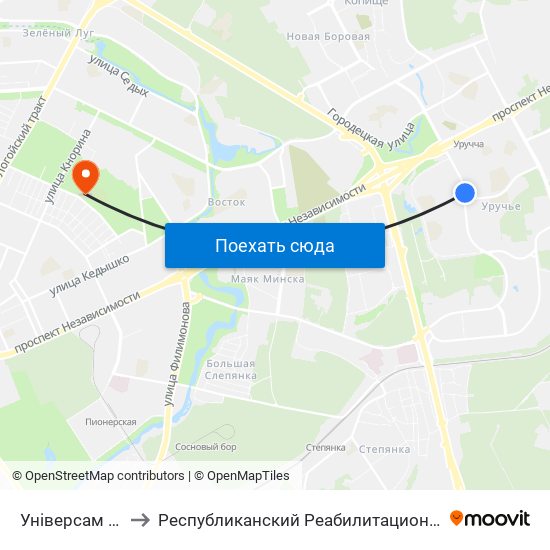 Універсам Першамайскі to Республиканский Реабилитационный Центр Для Детей-Инвалидов map