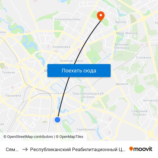 Сямёнава to Республиканский Реабилитационный Центр Для Детей-Инвалидов map