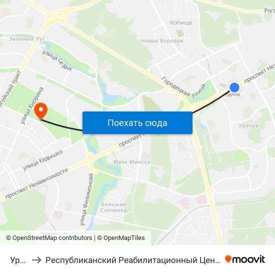 Уручье to Республиканский Реабилитационный Центр Для Детей-Инвалидов map