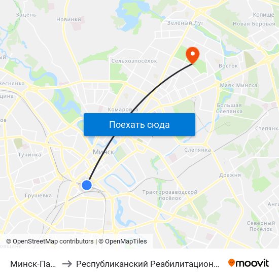 Минск-Пассажирский to Республиканский Реабилитационный Центр Для Детей-Инвалидов map