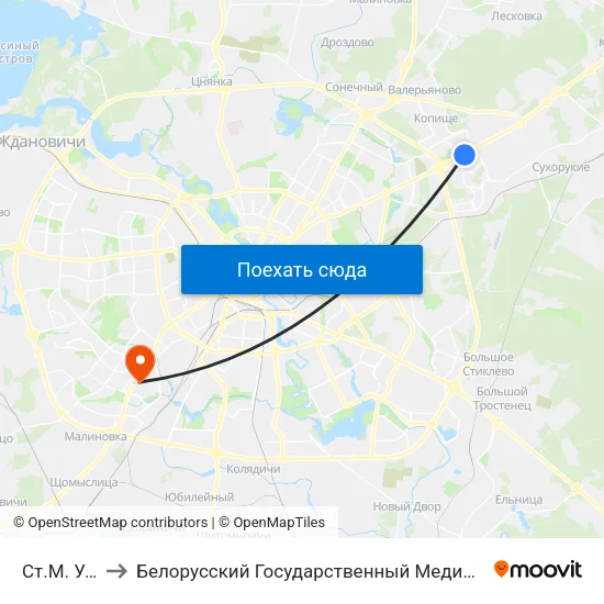 Ст.М. Уручча to Белорусский Государственный Медицинский Университет map