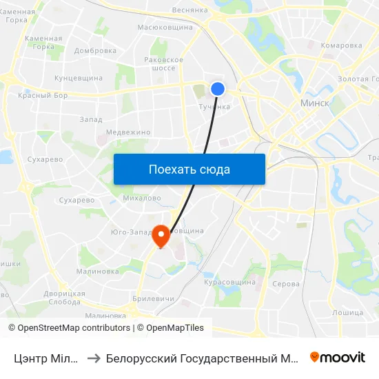 Цэнтр Міласэрнасці to Белорусский Государственный Медицинский Университет map