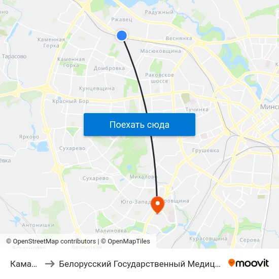 Камайская to Белорусский Государственный Медицинский Университет map