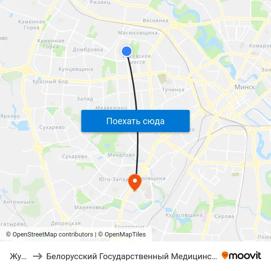 Жудро to Белорусский Государственный Медицинский Университет map