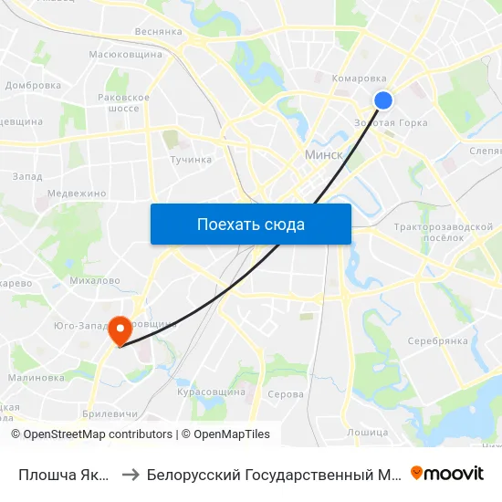 Плошча Якуба Коласа to Белорусский Государственный Медицинский Университет map