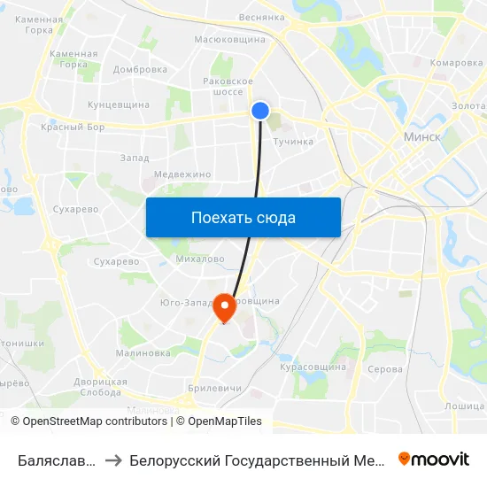 Баляслава Берута to Белорусский Государственный Медицинский Университет map