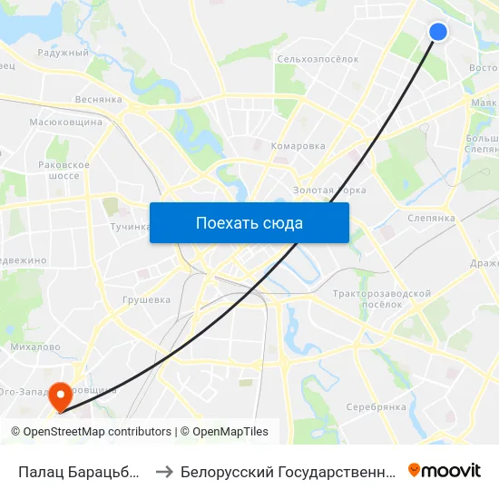Палац Барацьбы (Дворец Борьбы) to Белорусский Государственный Медицинский Университет map