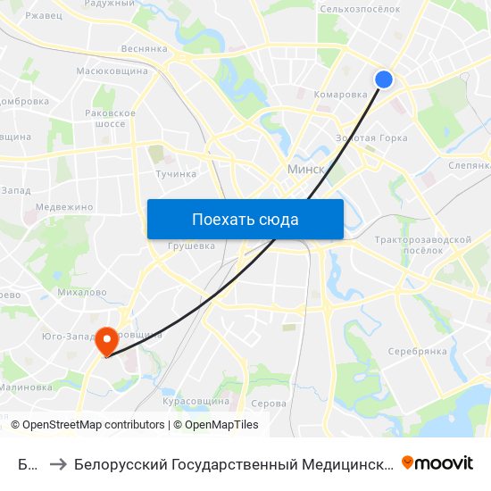 Бнту to Белорусский Государственный Медицинский Университет map