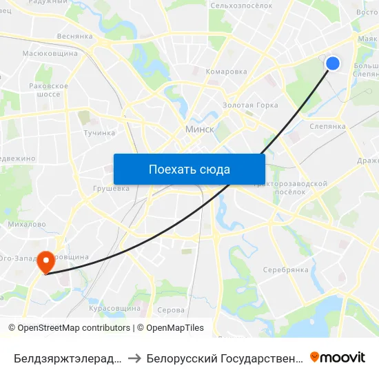 Белдзяржтэлерадыё (Белгостелерадио) to Белорусский Государственный Медицинский Университет map