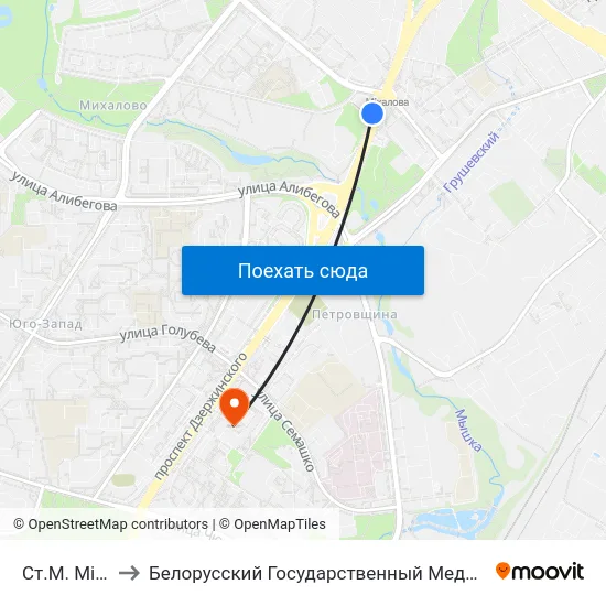 Ст.М. Міхалова to Белорусский Государственный Медицинский Университет map
