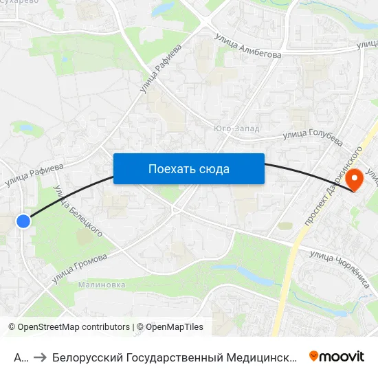 Атс to Белорусский Государственный Медицинский Университет map