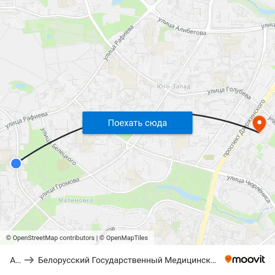 Атс to Белорусский Государственный Медицинский Университет map