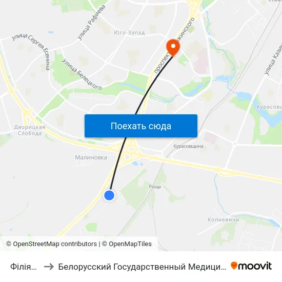 Філіял Бду to Белорусский Государственный Медицинский Университет map