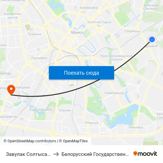 Завулак Солтыса (Переулок Солтыса) to Белорусский Государственный Медицинский Университет map