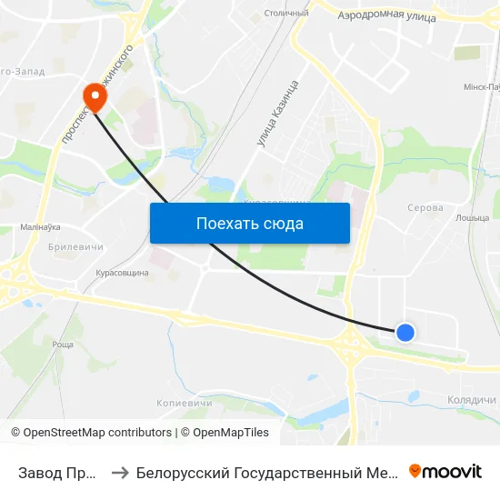 Завод Прамбурвод to Белорусский Государственный Медицинский Университет map