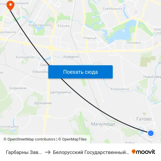 Гарбарны Завод (Кожзавод) to Белорусский Государственный Медицинский Университет map