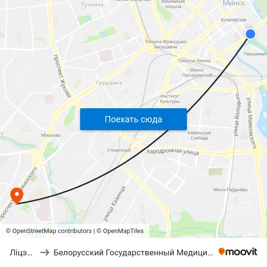 Ліцэй Бду to Белорусский Государственный Медицинский Университет map
