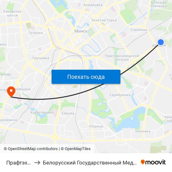 Прафтэхкаледж to Белорусский Государственный Медицинский Университет map