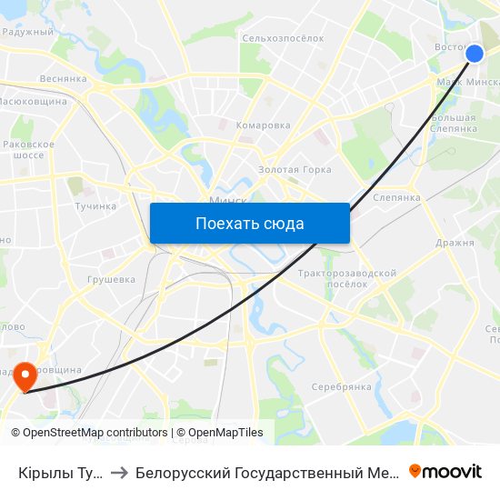 Кірылы Тураўскага to Белорусский Государственный Медицинский Университет map