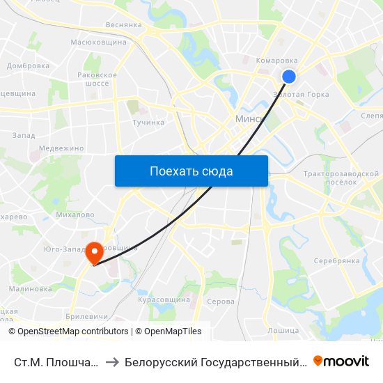 Ст.М. Плошча Якуба Коласа to Белорусский Государственный Медицинский Университет map