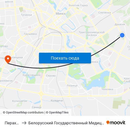 Пераходная to Белорусский Государственный Медицинский Университет map