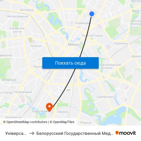 Універсам Рыга to Белорусский Государственный Медицинский Колледж map